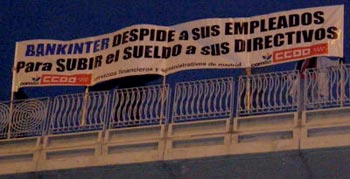 Manifestaci�n Bankinter 18 de noviembre - puente de Rub�n Dar�o