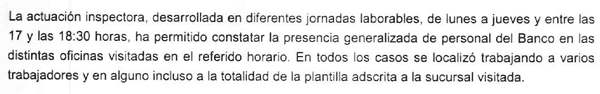 Prolongaci�n de jornada en Bankinter